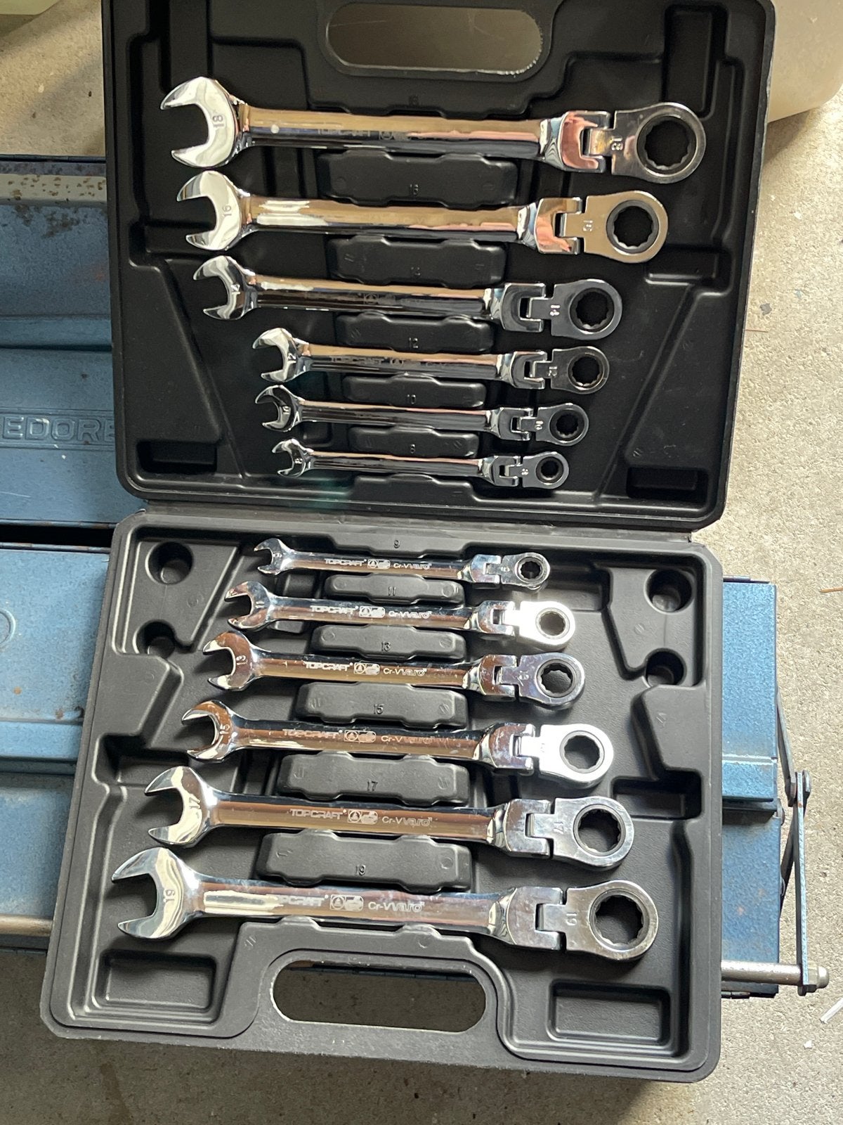 TopCraft 12-delige flexibele ring-ratelsleutelset, Ophalen of Verzenden, Nieuw, Sleutel/ratel, Overige merken