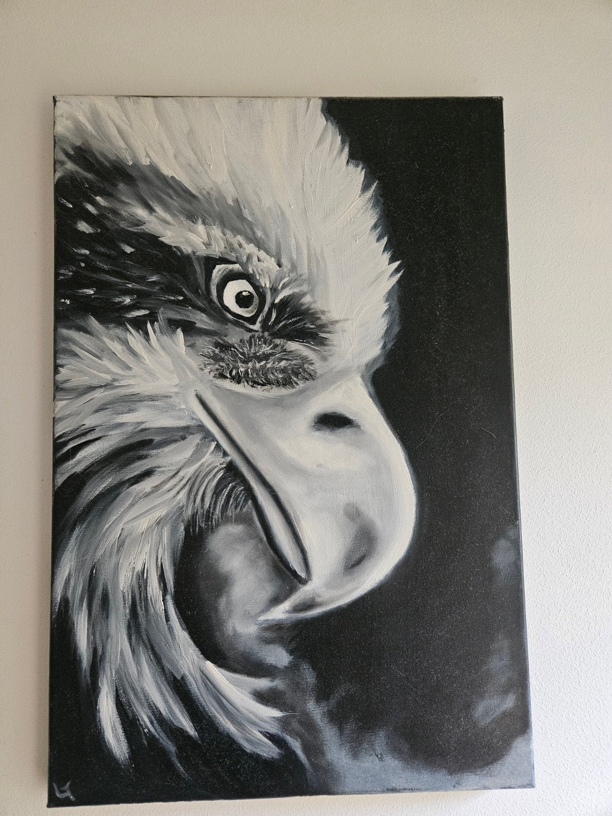 eagle olieverf schilderij, Ophalen, Textiel, Olieverf, Dieren