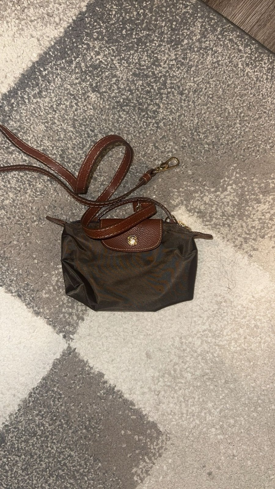 Longchamp Le Pliage schoudertasje bruin, Ophalen, Gebruikt, Bruin, Schoudertasje