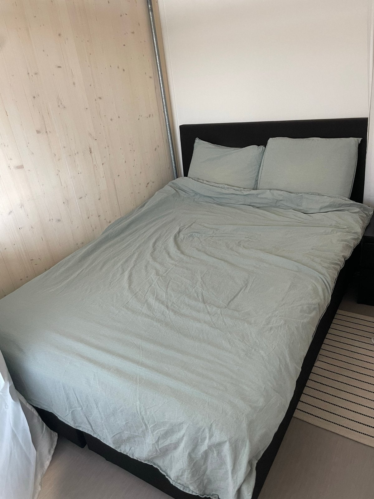 Tweepersoons boxspring met topper, Ophalen, Overige materialen, Gebruikt, Zwart