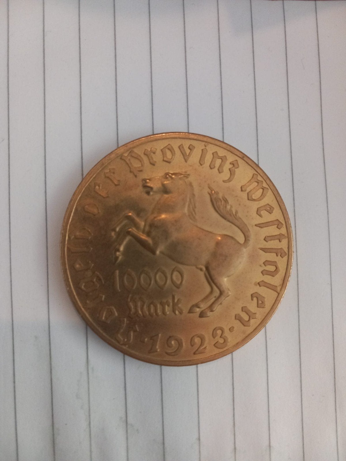 10.000 Mark Westfalen Noodmunt 1923 - Zeldzaam, Ophalen of Verzenden, Duitsland, Losse munt