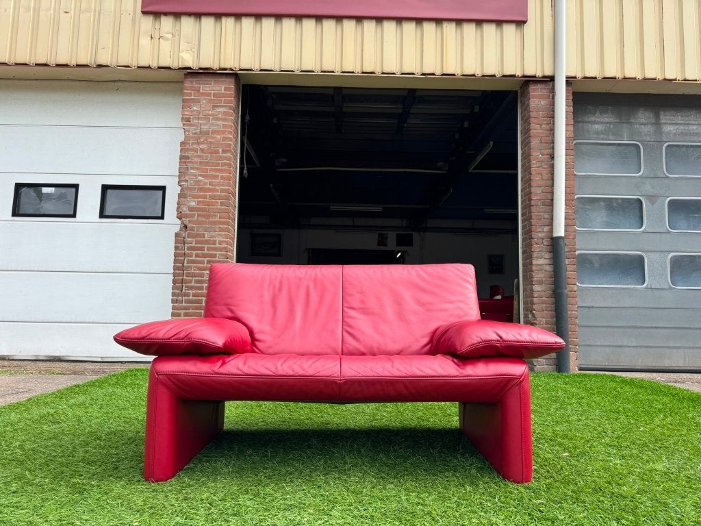 Bank JORI Linea rood leer 2 zit bankstel design sofa JR870, Ophalen, Jori, Geen, Pahest@hotmail.nl