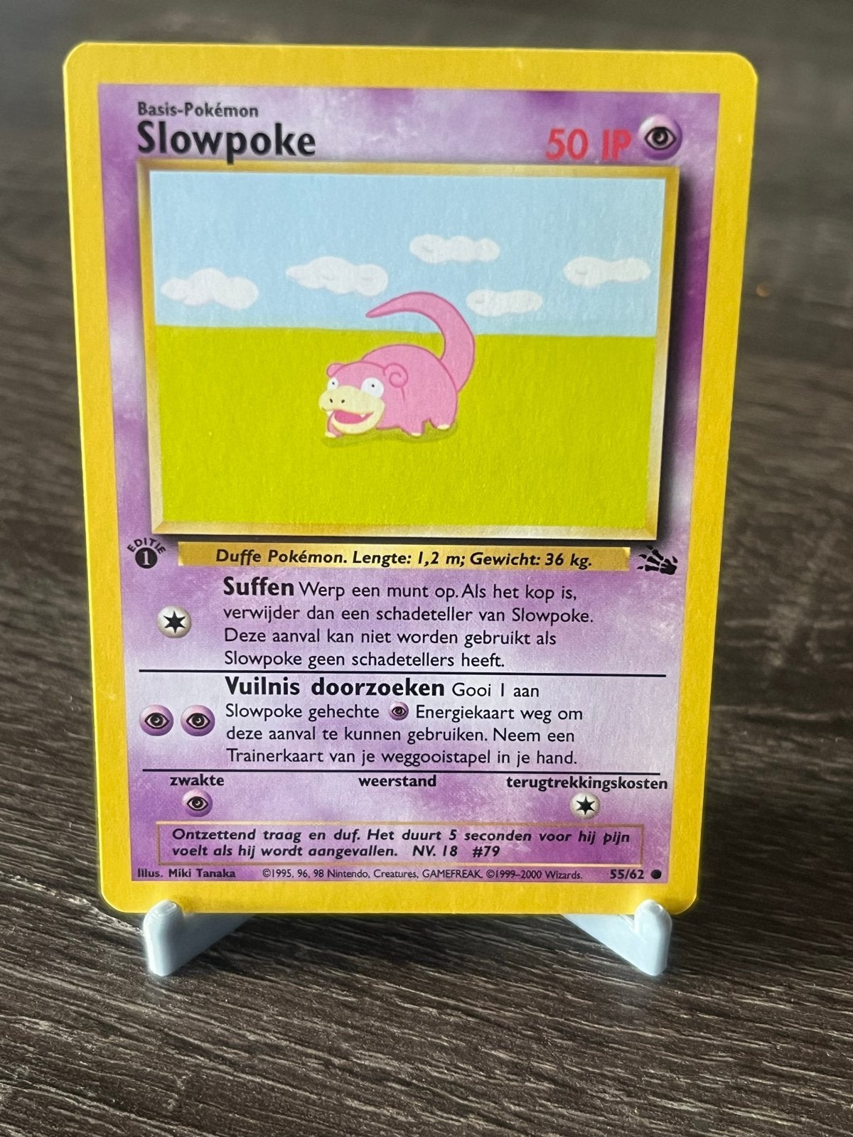 Slowpoke 1e editie NL (55/62) - Fossiel - EX, Ophalen of Verzenden, Zo goed als nieuw, Losse kaart