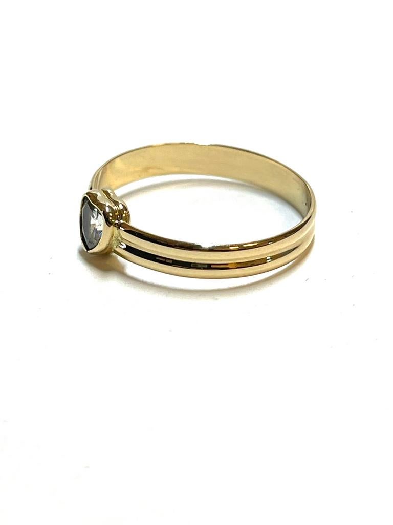 18k gouden ring met een zirkonia, -, -, Ophalen of Verzenden, Dame