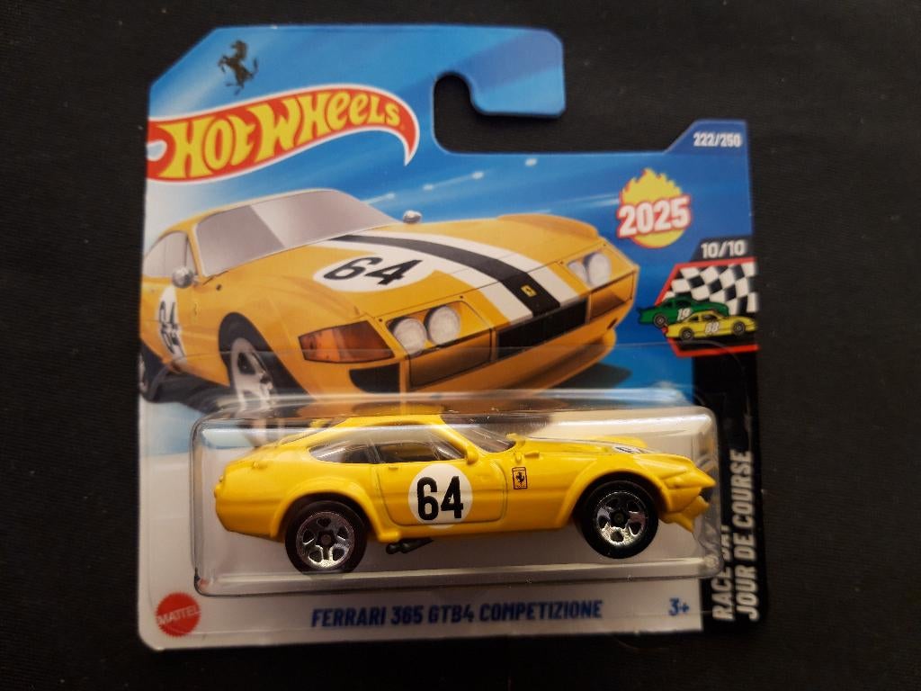 Hotwheels Ferrari 365 GTB4 Competizione , geel, Ophalen of Verzenden, Nieuw, Auto
