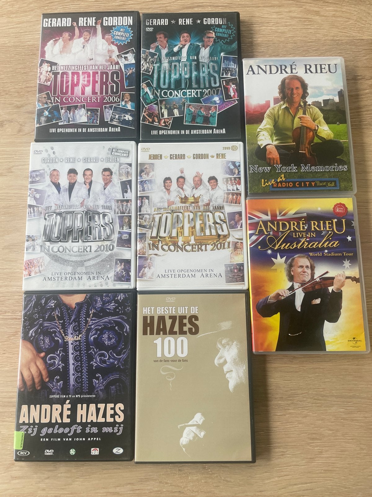 Collectie DVD's: Toppers, André Rieu, André Hazes, Gebruikt, Alle leeftijden, Concert, Inclusief doosje