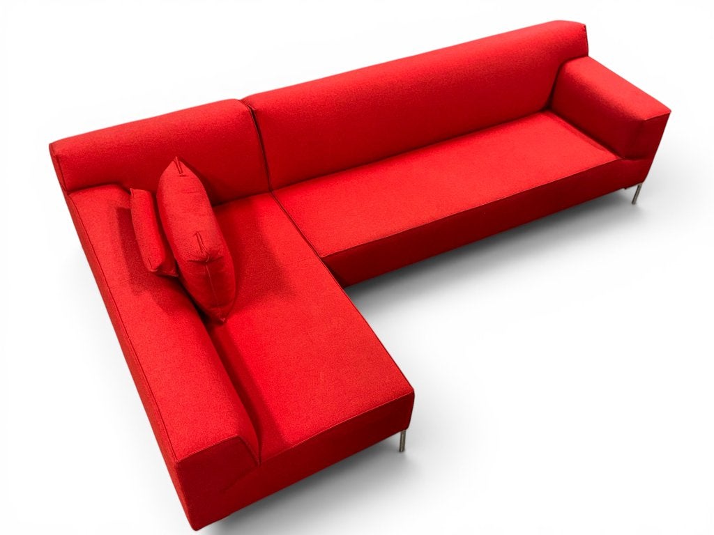 Design on Stock Bloq Hoekbank – Ploegwol Rood, Huis en Inrichting, Banken | Bankstellen, -, Design on stock, -, Hoekbank