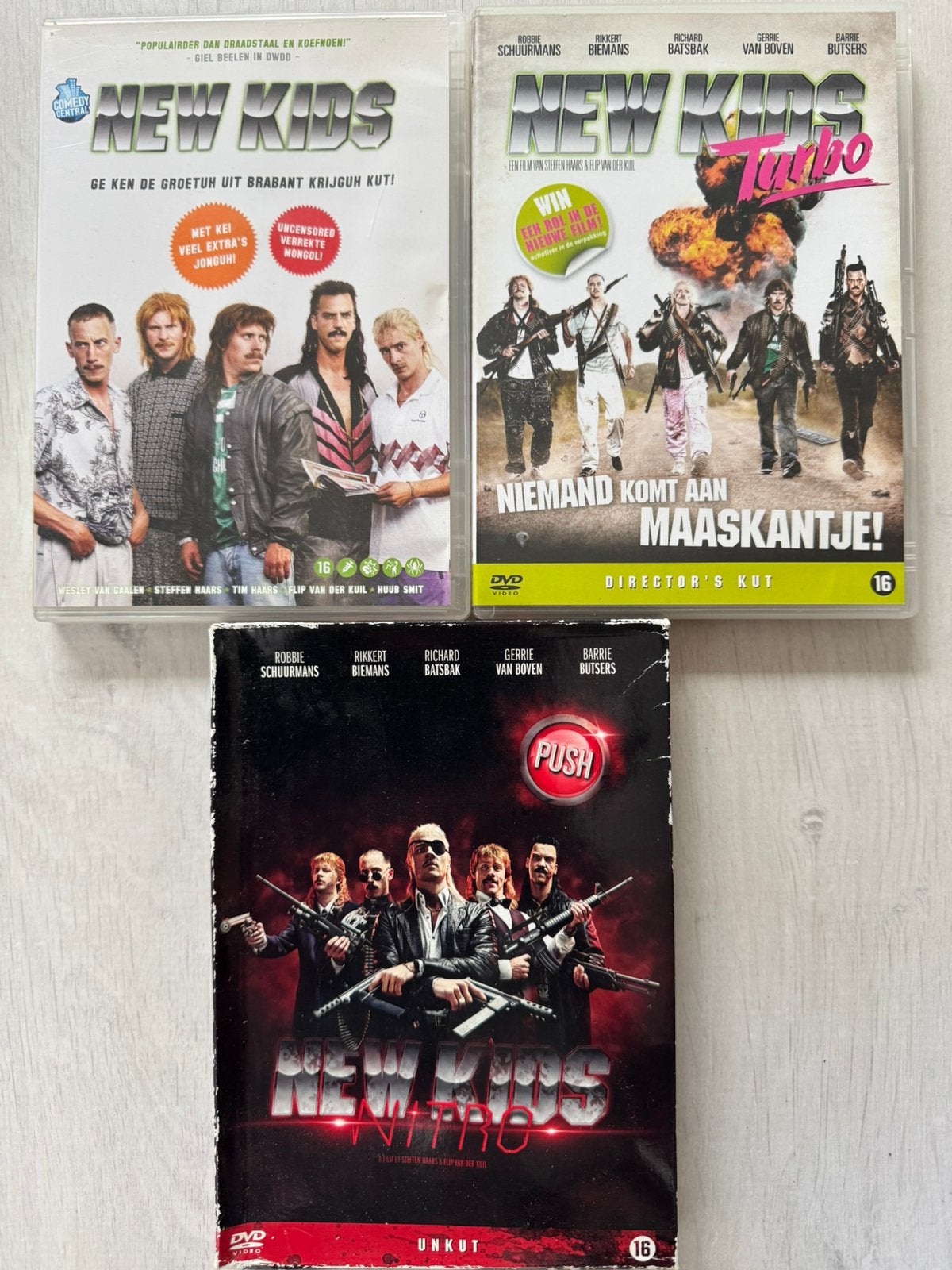 New Kids 🔴 DVDs 3X Z.G.A.N. Comedy, Cd's en Dvd's, Dvd's | Nederlandstalig, Alle leeftijden, Ophalen of Verzenden, Zo goed als nieuw