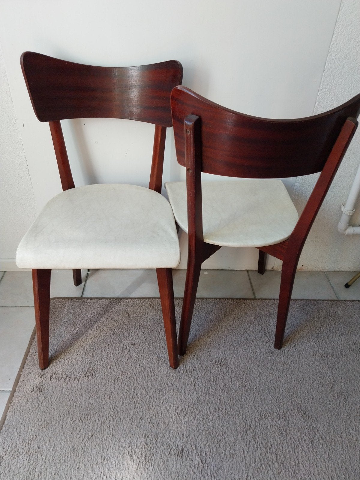 Stoeltjes 2 stuks, Scandinavische Design,mid century Vintage, Twee, Bruin, Scandinavisch, Vintage, Mid century, Ophalen of Verzenden