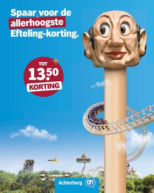 AH voucher Efteling 3 pers, Tickets en Kaartjes, Drie personen of meer, Ticket of Toegangskaart