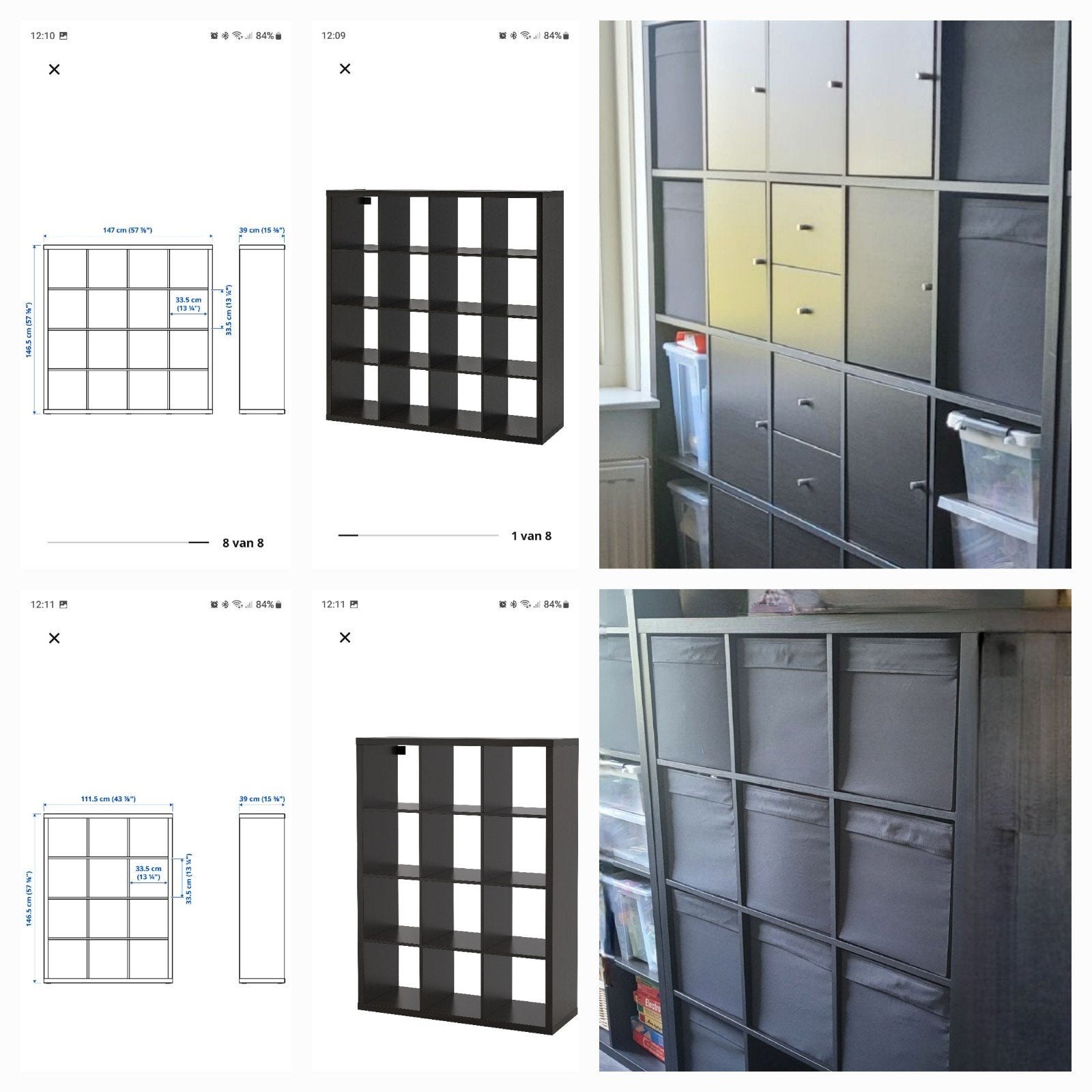 Kalax Kasten - 2x 12 vakken, 1x 25 vakken met inzetten, Huis en Inrichting, Ophalen
