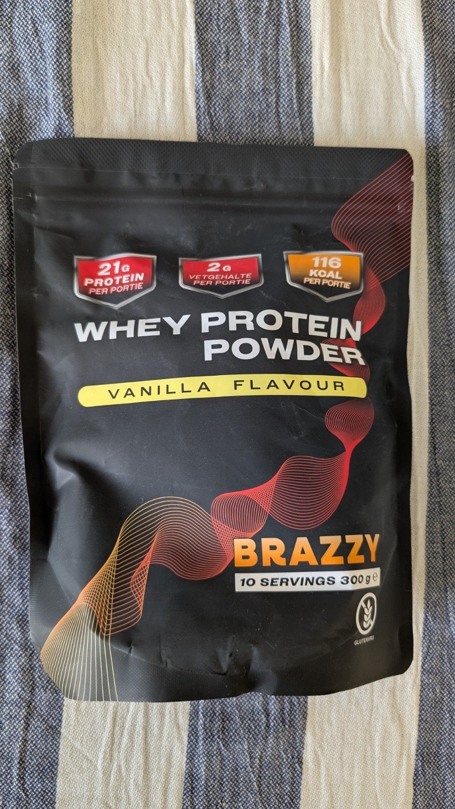 Brazzy Whey Proteïne Poeder Vanille Smaak 300g Glutenvrij, Ophalen, Nieuw, Poeder of Drank