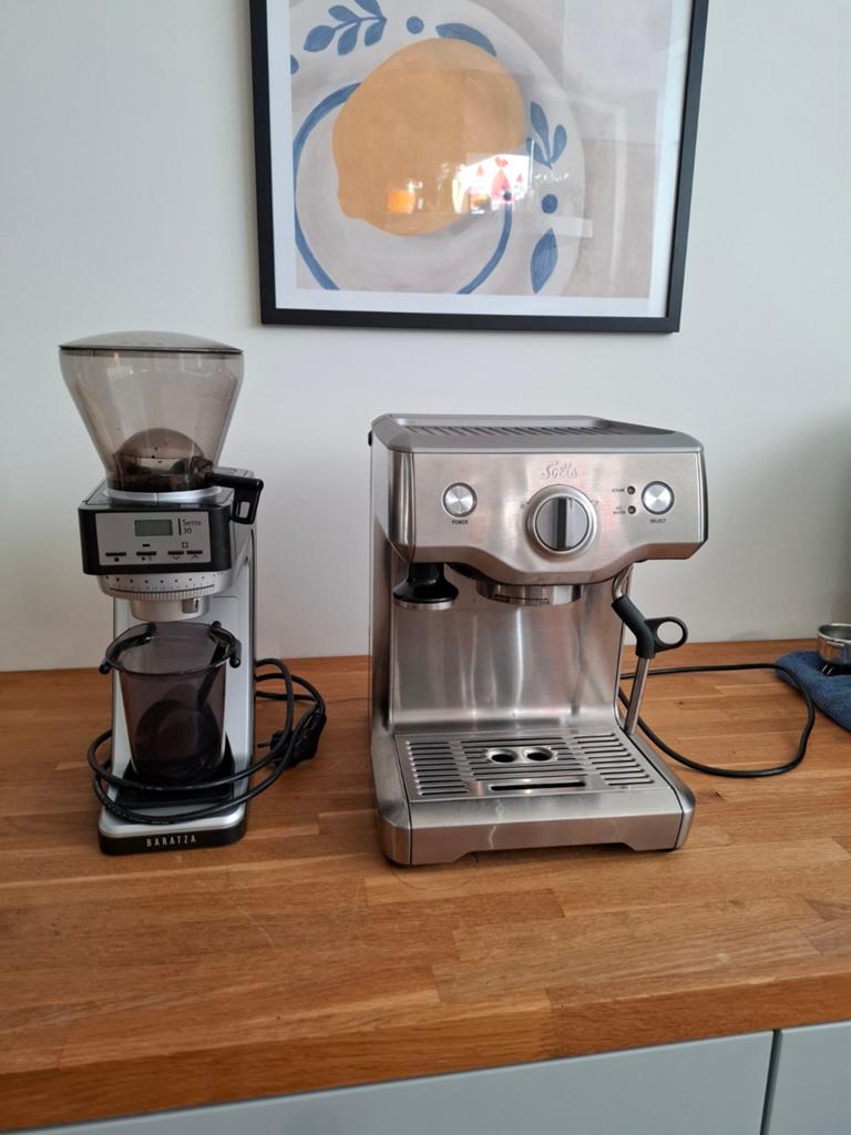 Solis (Sage) Duo Temp Pro Espressomachine + Baratza Sette 30, Ophalen of Verzenden, Espresso apparaat