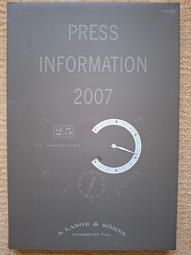 A. Lange & Söhne pers info map 2007, Ophalen of Verzenden, Zo goed als nieuw, Overige onderwerpen