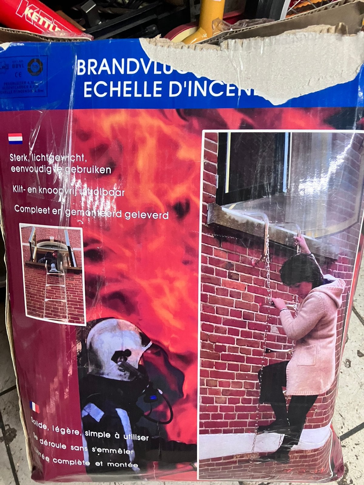 Brandladder / vluchtladder, Ophalen, Zo goed als nieuw, Ladder, Opvouwbaar of Inschuifbaar