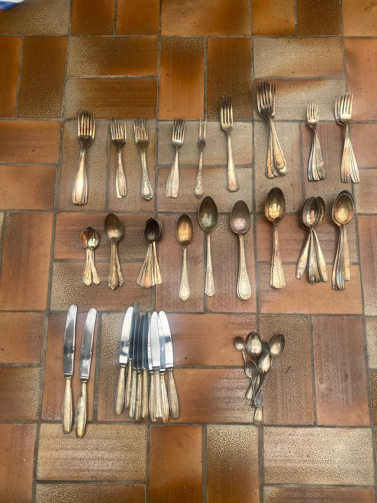 Grote collectie vintage zilverkleurig bestek, Ophalen of Verzenden