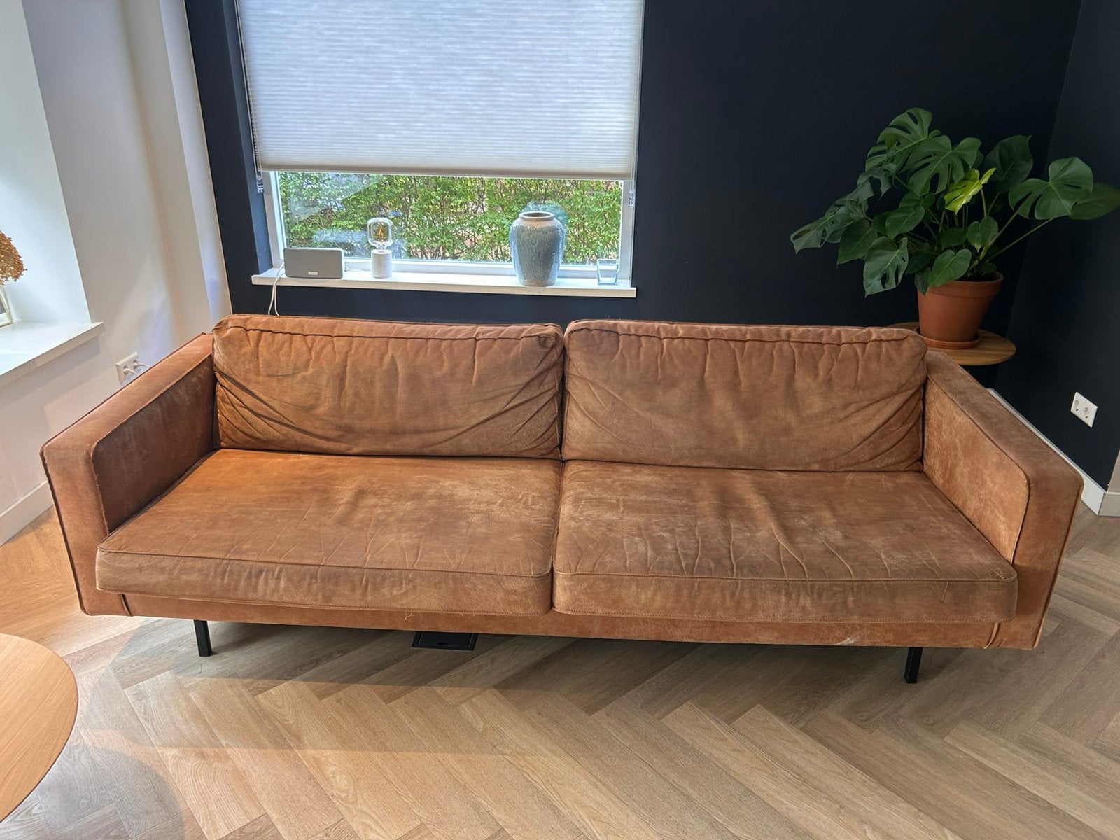 Bruine bank Woood, Ophalen, Gebruikt, Driepersoons, 75 tot 100 cm