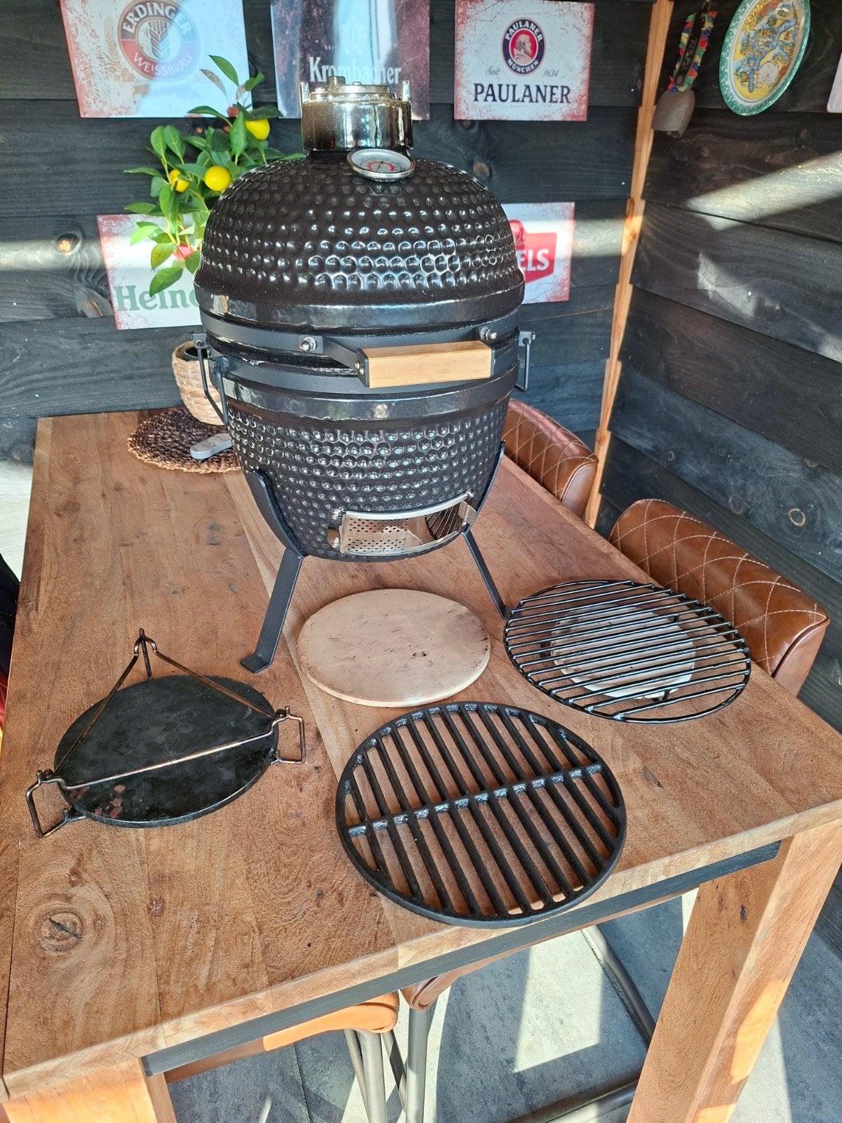 Kamado 13 inch inclusief accessoires., Ophalen, Gebruikt, Kamado 13"
