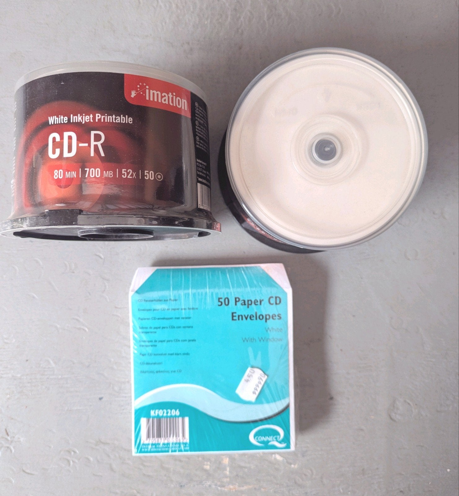 Imation CD-R Printable 2x 50 stuks met 50 papieren hoezen, Op spindel, Cd, Nieuw, Ophalen of Verzenden