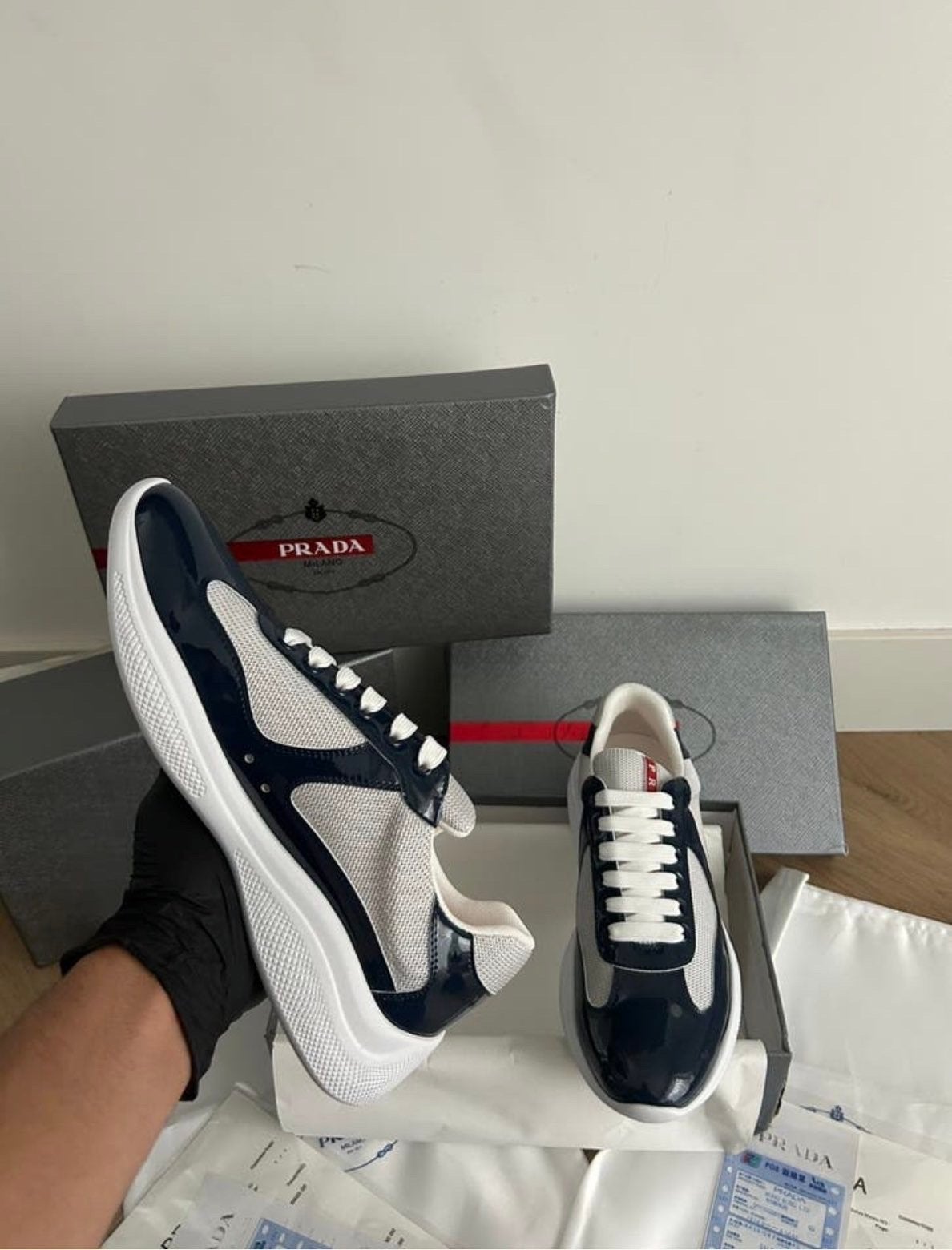 Prada Sneakers - Nieuw in doos, Ophalen of Verzenden, Nieuw, Blauw, Sneakers of Gympen
