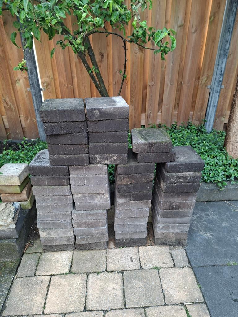 20x20 grijze betontegels terras, Gebruikt, Ophalen of Verzenden, Minder dan 5 m², Beton