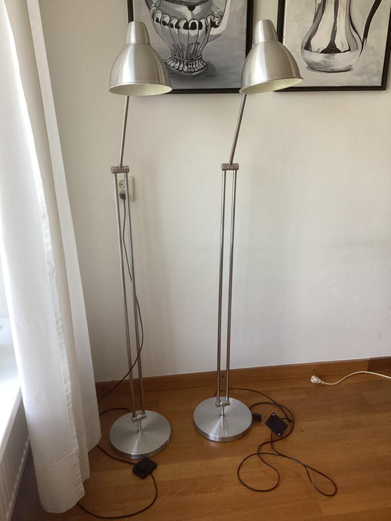 Hala roestvrijstalen staande lamp, Ophalen, Gebruikt, 100 tot 150 cm, Vintage