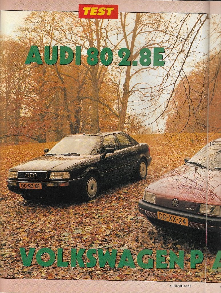 Dubbeltest VW VOLKSWAGEN Passat VR6 & AUDI 80 2.8E, 1991., Nieuw, Ophalen of Verzenden, Autovisie, Volkswagen