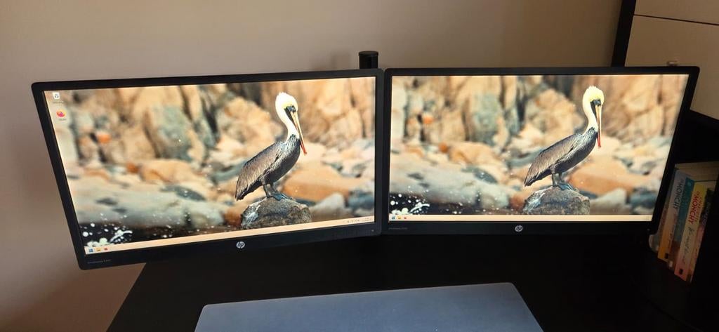2x HP Elitedisplay E240 + Beugel, Ophalen, Gebruikt, IPS, In hoogte verstelbaar