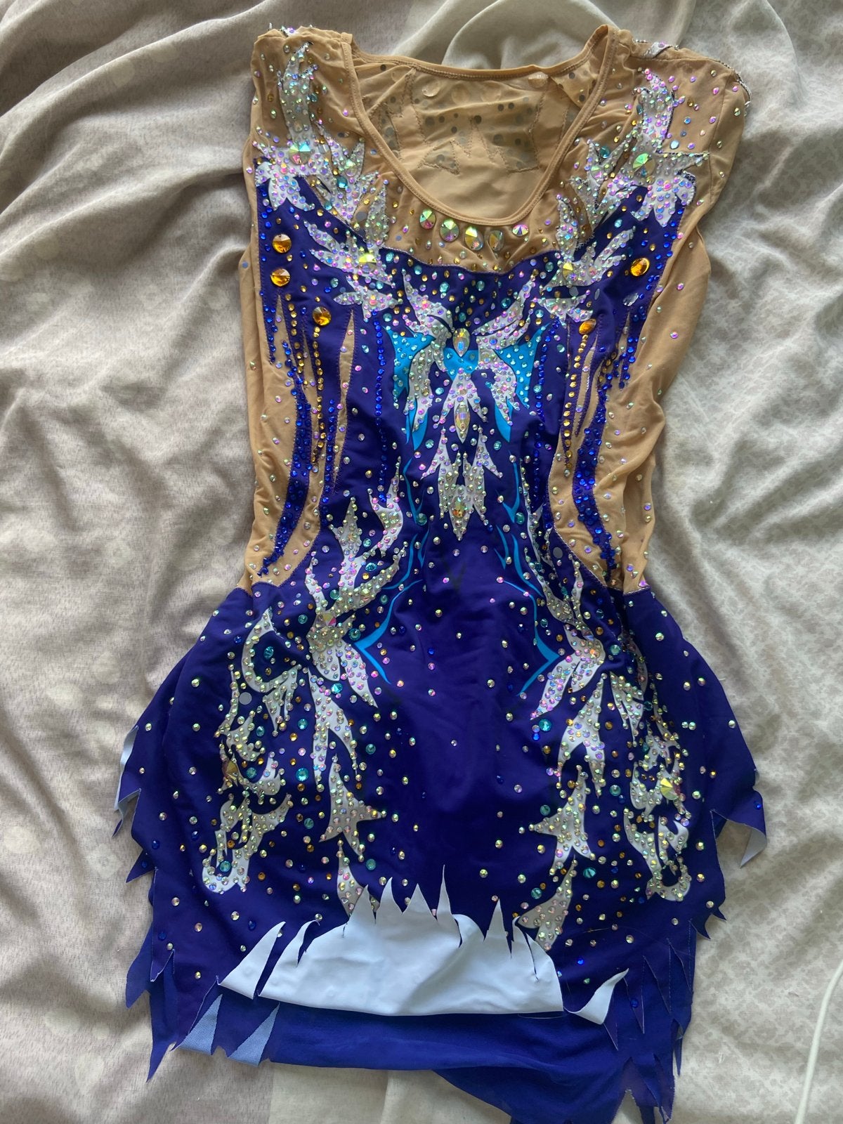 Turnpakje Ritmische Gymnastiek Blauw met Strass, Ophalen, Maat 46/48 (XL) of groter, Kleding, Overige thema's