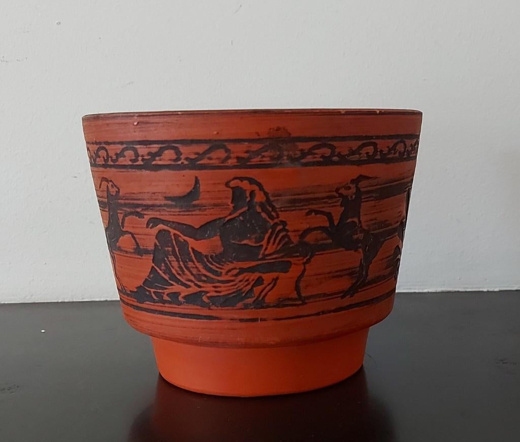 Vintage bloempot Rogild Denemarken '60s Studio Pottery, Ophalen of Verzenden, Gebruikt
