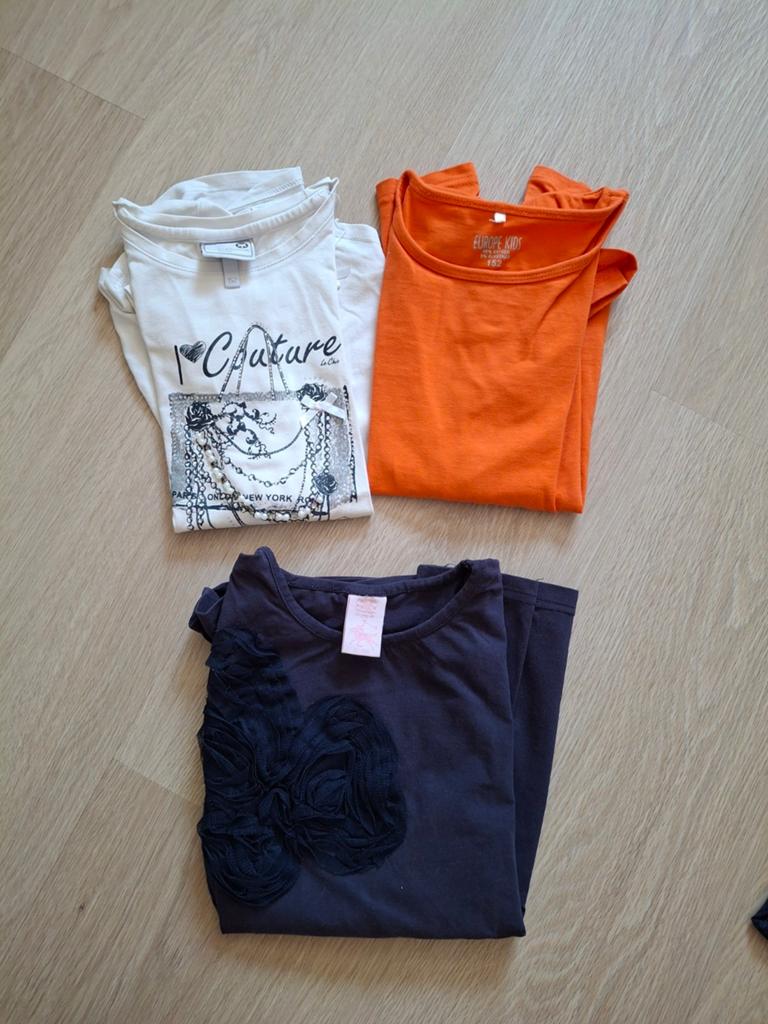 3 shirts korte+lange mouw maat 152, Kinderen en Baby's, Kinderkleding | Maat 152, Ophalen of Verzenden, Zo goed als nieuw, Meisje