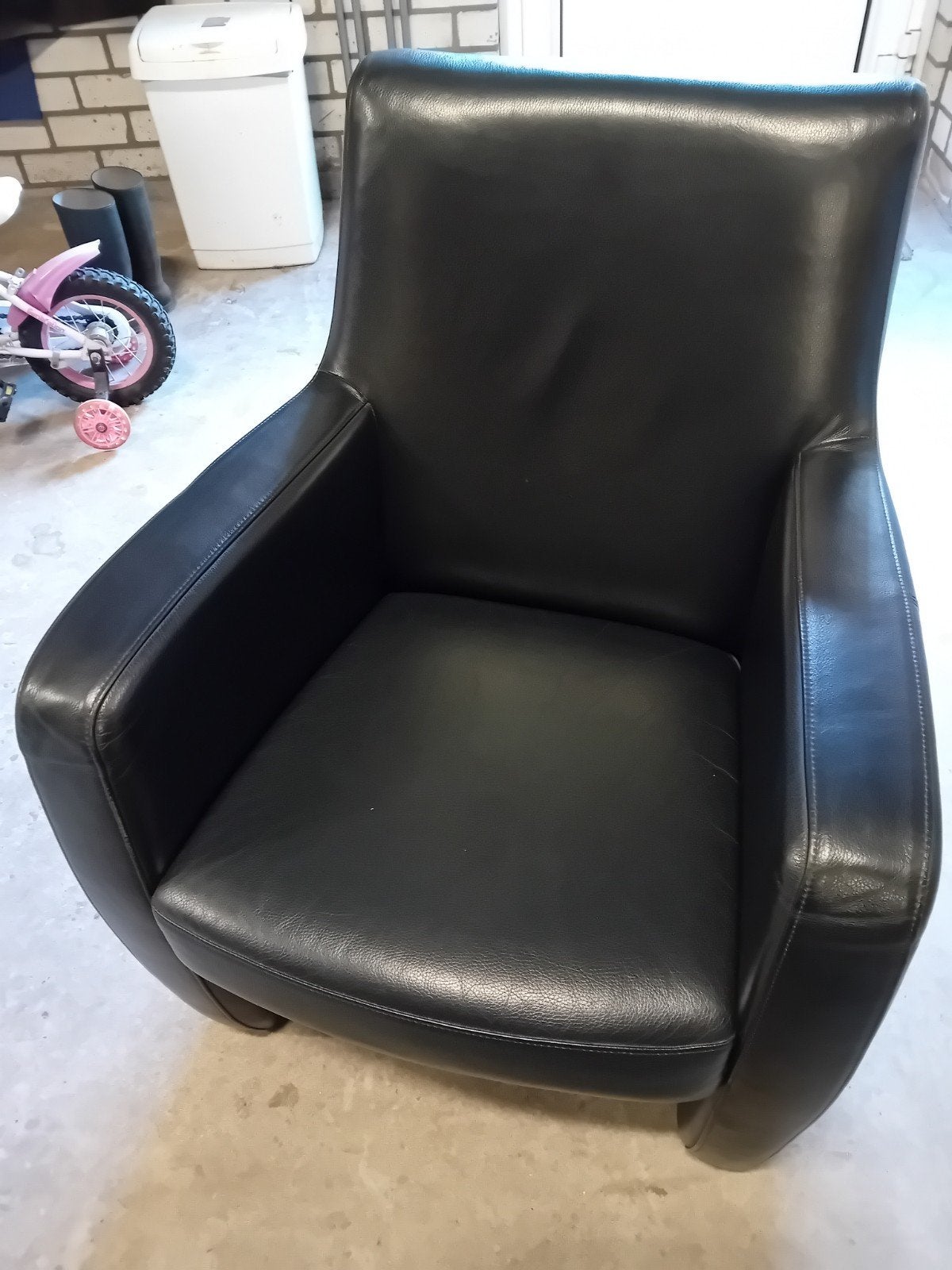 Mooie lederen fauteuil, Ophalen, Gebruikt, 75 tot 100 cm, Modern