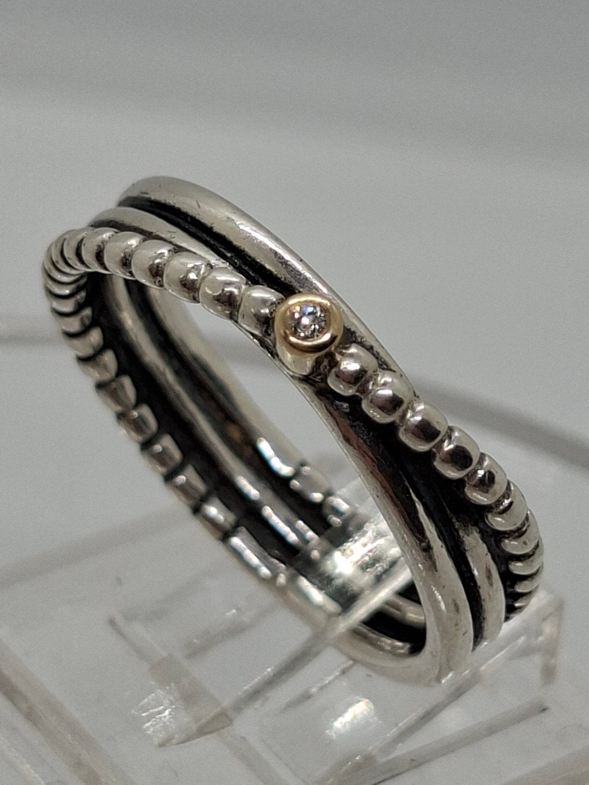 Pandora Rising Star ring met 14k goud en diamant - Maat 58, 20 of groter, Ophalen of Verzenden, Met edelsteen, Dame