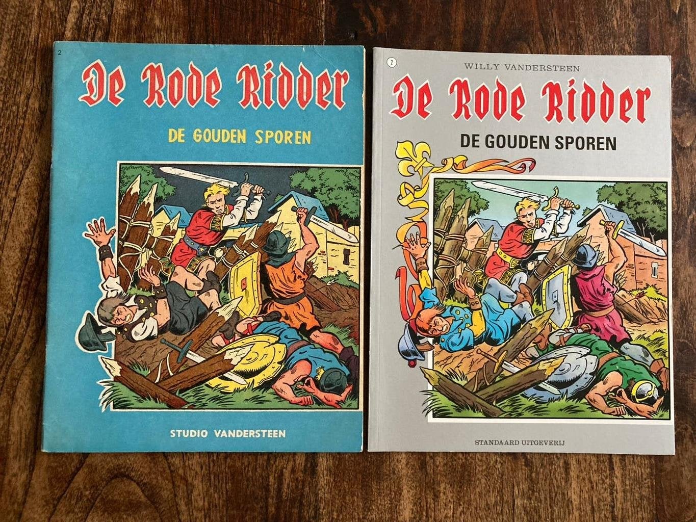 De Rode Ridder - De Gouden Sporen (Deel 2) - 2 uitgaven, Boeken, Willy Vandersteen, Ophalen of Verzenden, Zo goed als nieuw, Meerdere stripboeken