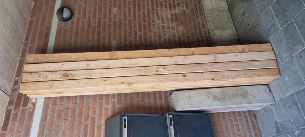 Houten balken 9cm x 9cm x 240cm, Doe-het-zelf en Verbouw, Hout en Planken, Ophalen, Balk, Vuren, 50 mm of meer