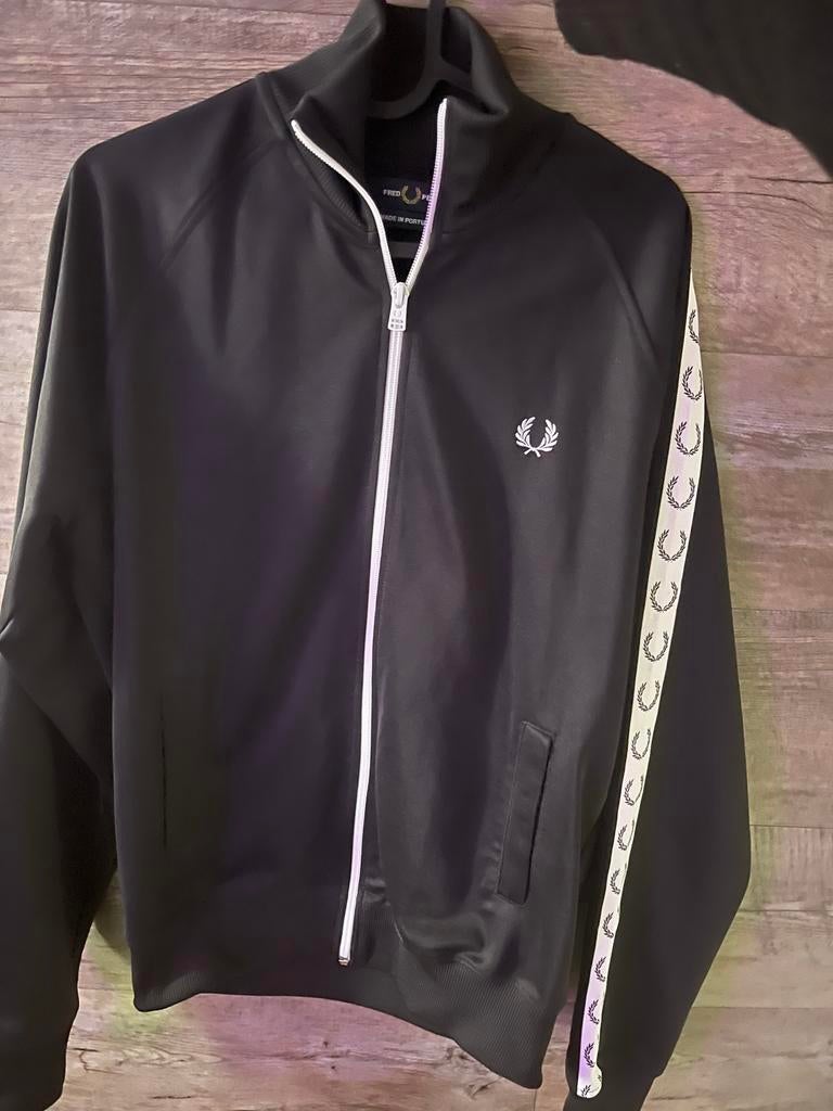 Fred Perry trainingsjack zwart maat S, Ophalen of Verzenden, Zo goed als nieuw, Maat 46 (S) of kleiner, Zwart