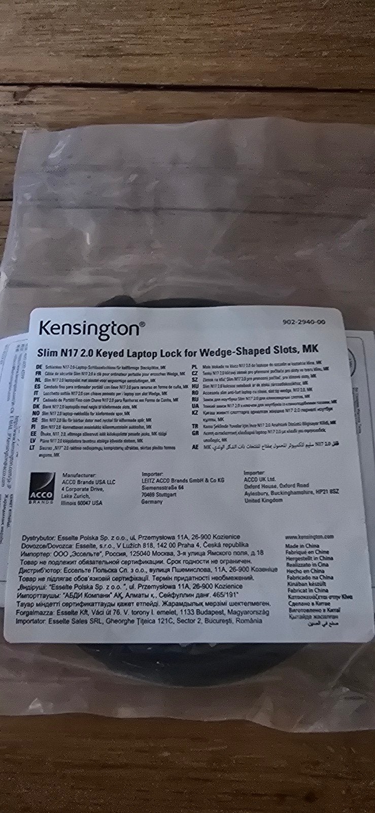 Kensington Slim N17 2.0 Laptopslot voor Wedge-vormige Sleuf, Ophalen of Verzenden, Nieuw