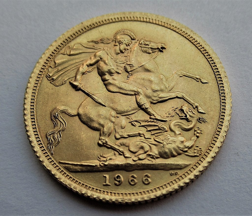 Great britain, 1 sovereign, 1966 elizabeth, Verzenden, Overige landen, Goud