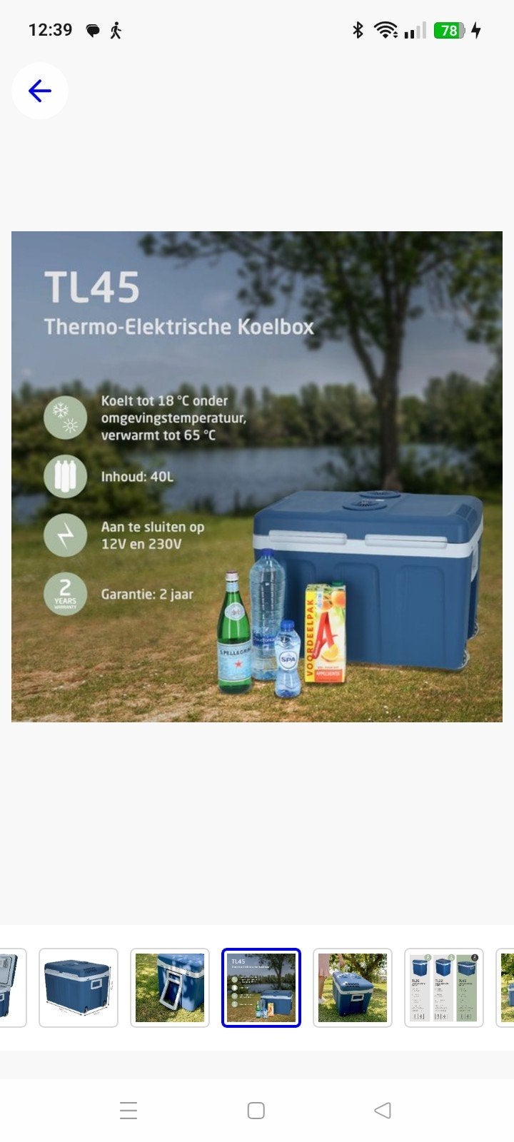 Travellife Elektrische koelbox 40L TL45 - goed, blauw van kl, Ophalen, Zo goed als nieuw, Koelbox, Elektrisch