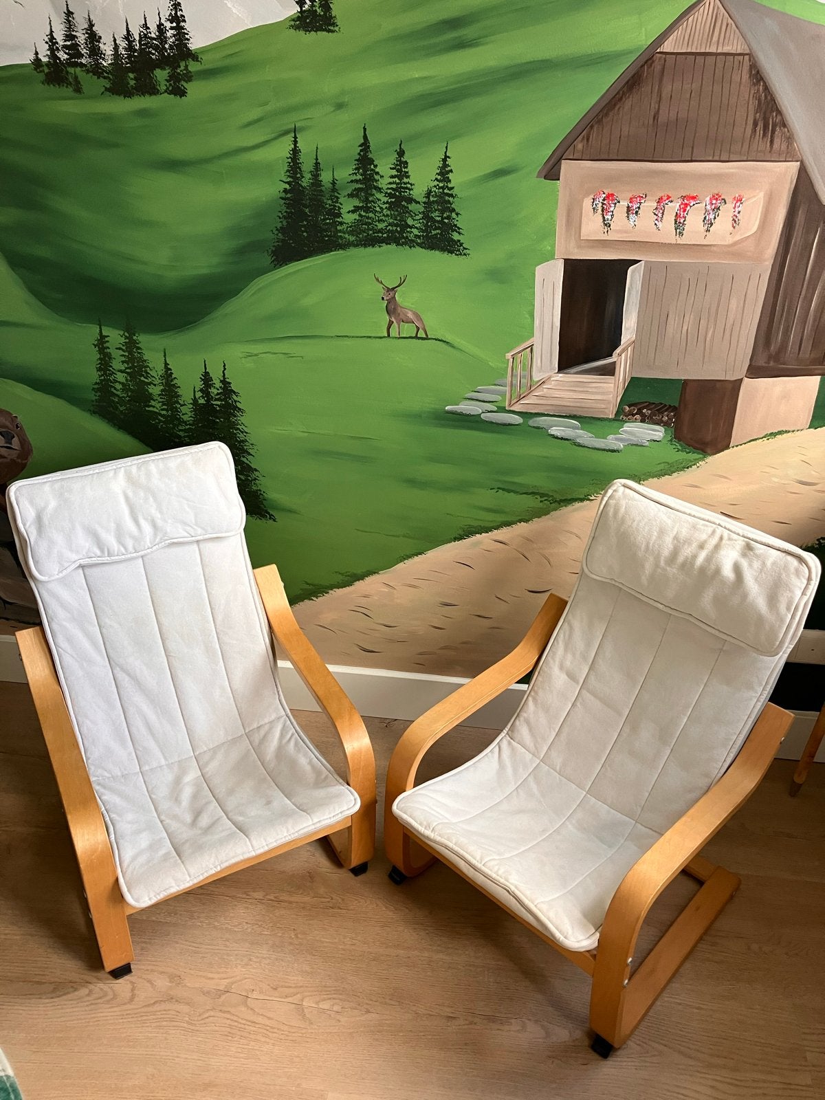 2 IKEA kinderstoelen met afneembare hoes, Huis en Inrichting, Stoelen, Ophalen, Gebruikt, Twee, Wit