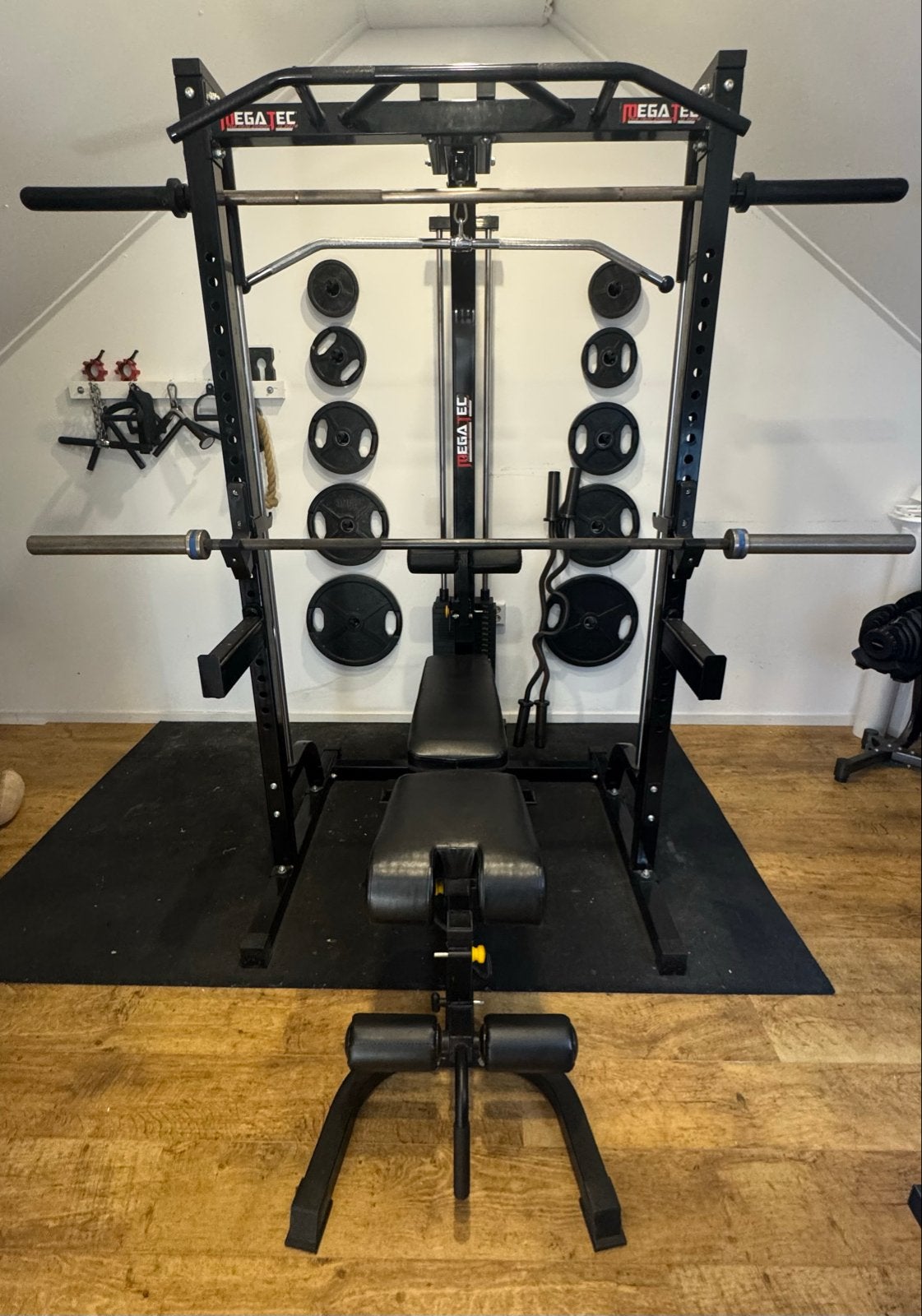 Megatec Homegym – Complete set incl. gewichten & accessoires, Ophalen, Zo goed als nieuw, Armen, Fitnessbank