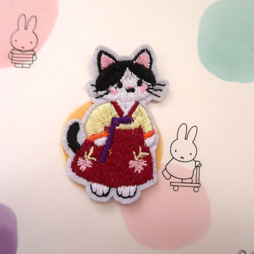 Modieuze Hanbok Kat opstrijkplaatje Patch Badge Applique, Verzenden, Nieuw, Overige applicaties