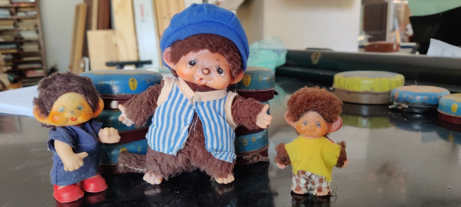 Vintage Monchhichi Apen Poppen Set - 3 Stuks, Ophalen of Verzenden, Gebruikt, Jongen of Meisje
