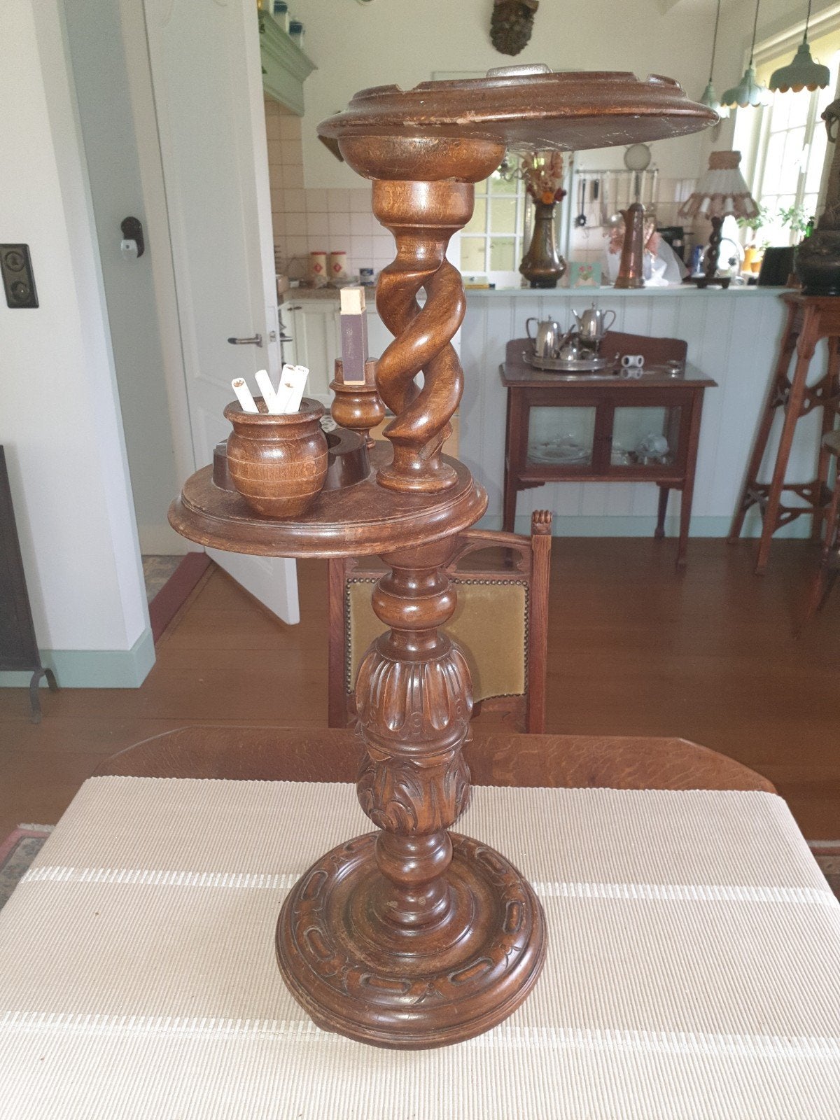 Biedermeier antiek staand rokers stel., Ophalen of Verzenden