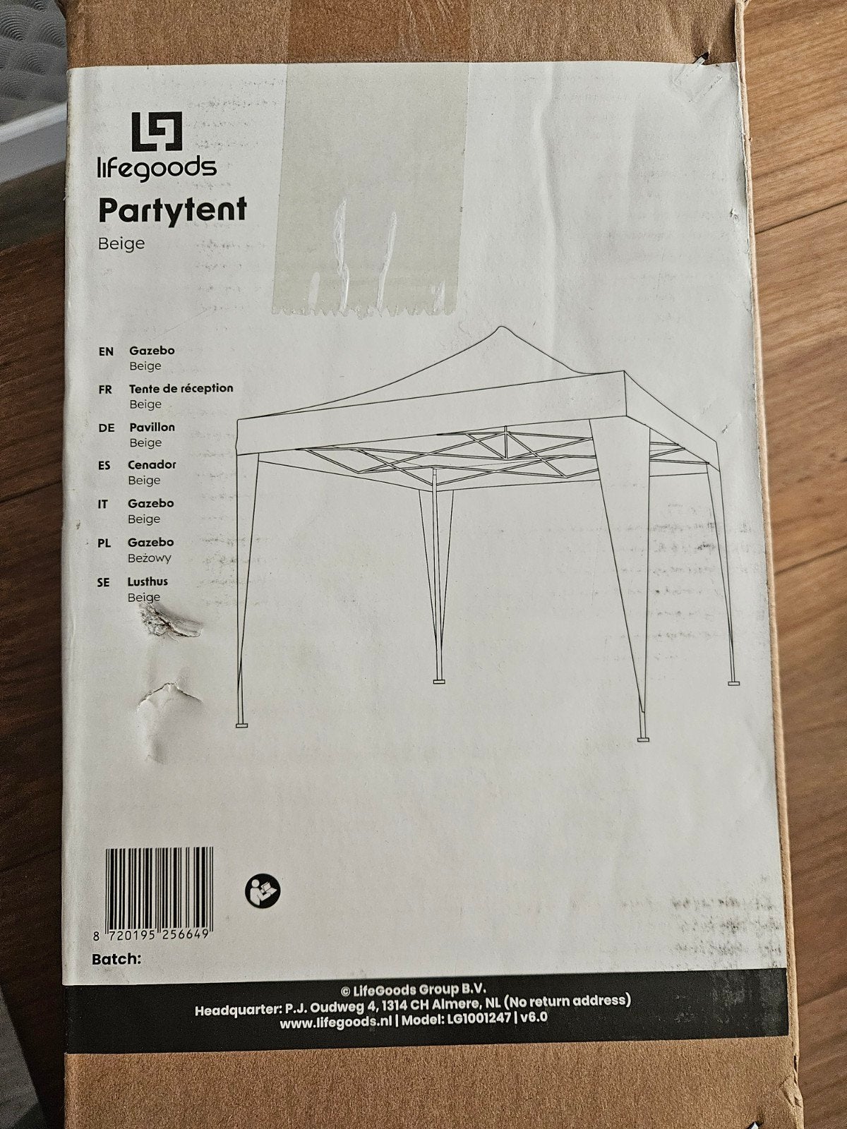 Partytent Paviljoen 3x3m Beige - In hoogte verstelbaar, Tuin en Terras, Ophalen, Opvouwbaar, Partytent, Minder dan 4 meter