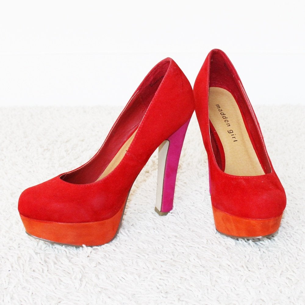 Prachtige Suede Madden Girl Pumps s19 (Maat 37) € 65,-, Pumps, Overige kleuren, Steve Madden, Ophalen of Verzenden