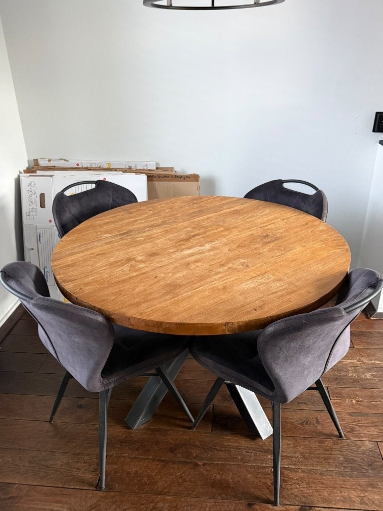 Eettafel + stoelen!, Huis en Inrichting, Ophalen, Rond, Zo goed als nieuw, Vier personen