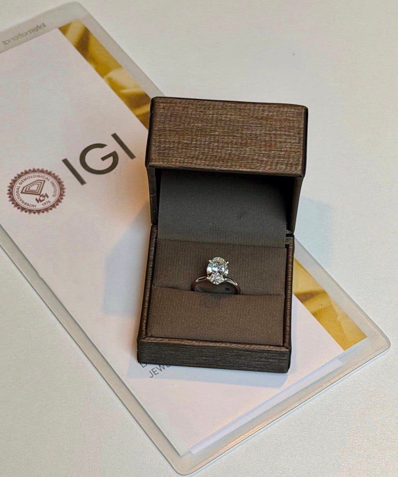 Nieuwe 14k witgouden verlovingsring met diamant van 3.08ct!, Nieuw, Ophalen of Verzenden, 17 tot 18, Met edelsteen