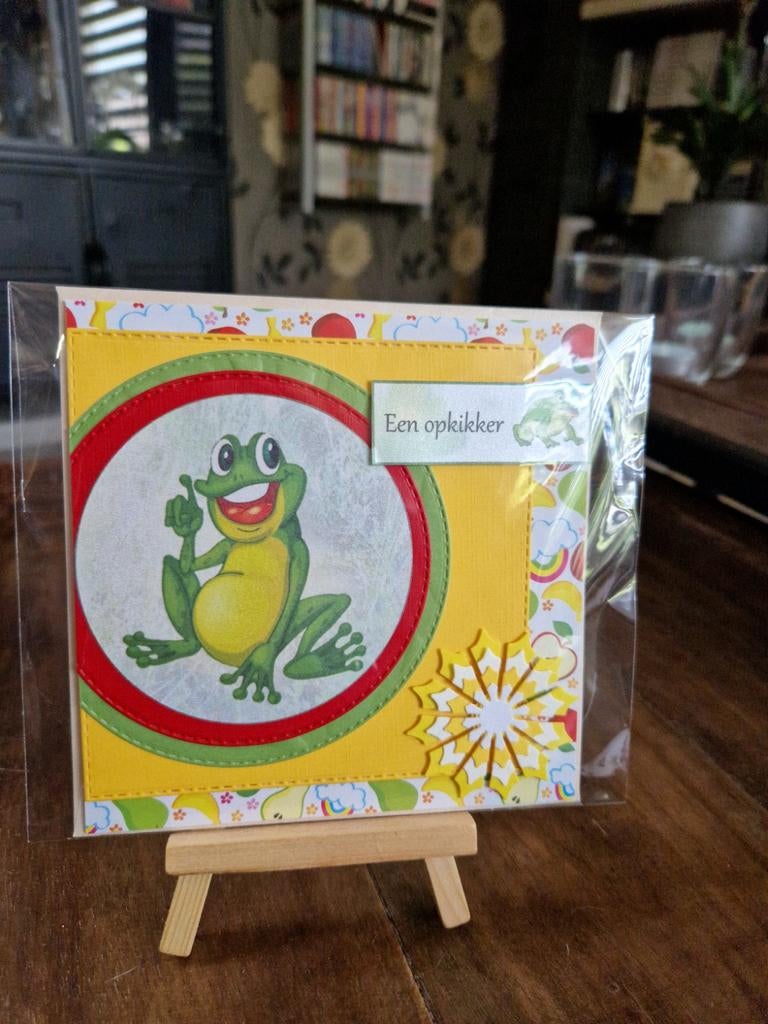 Kaartje opkikker/beterschap zittende kikker, Ophalen of Verzenden, Nieuw, Overige thema's