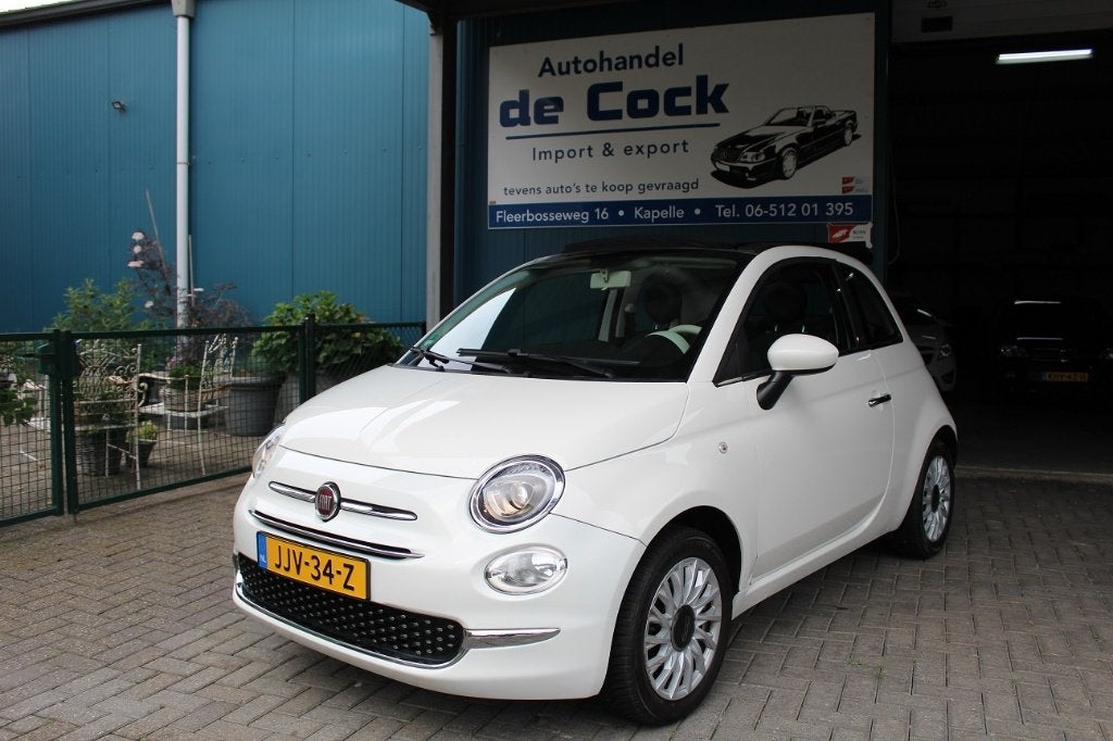 Fiat 500 1.0*Hybrid* Dolcevita*Cabrio*Vol opties*Kmst 73873*, 4 stoelen, Wit, Leder, Overige kleuren